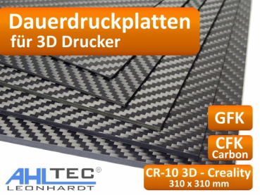 3D Drucker Dauerdruckplatte für  CR-10 3D Creality 310 x 310mm - ABS PLA PETG HIPS Filament