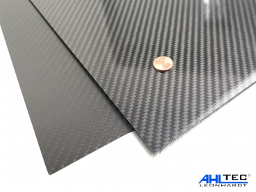 Carbon Platte - Hochglanz - 600 x 500 mm 2,0 mm