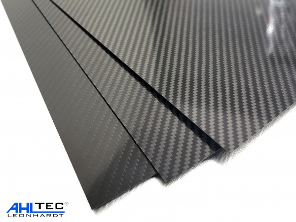 Carbon Platte - Hochglanz - 600 x 500 mm 2,0 mm
